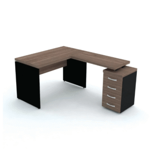 Mesa Stylle Premium em L 25mm com 4 gavetas